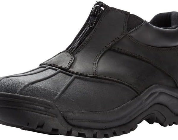 Mens Round Toe Zippered Snow Casual Boots Ankle - Black, Brown