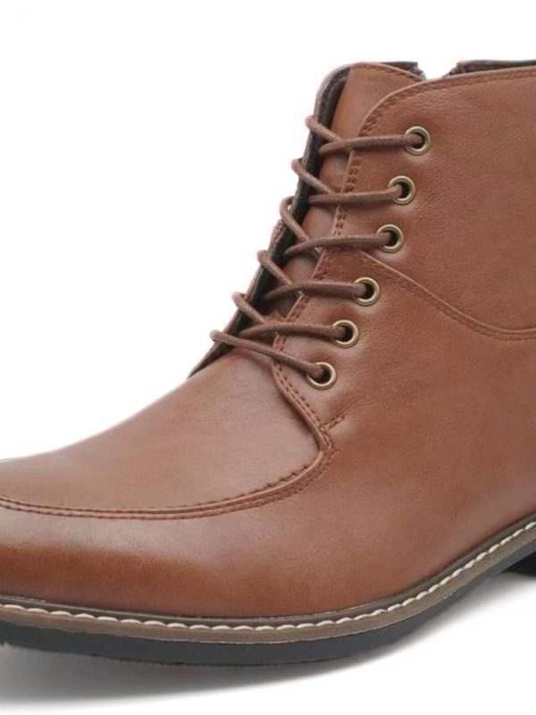 Men's Norwegian Derby Boots, Moc Toe Design with Side Zipper