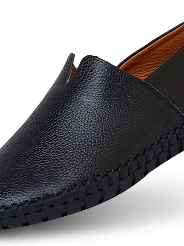 Men's Genuine Leather Loafer Shoes Slip On Soft Walking Driving Shoes