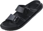Men's Adjustable Double Buckle Slides - Lightweight Flat Sandals, Quick-Dry Open Toe Summer Shoes for Indoor & Outdoor