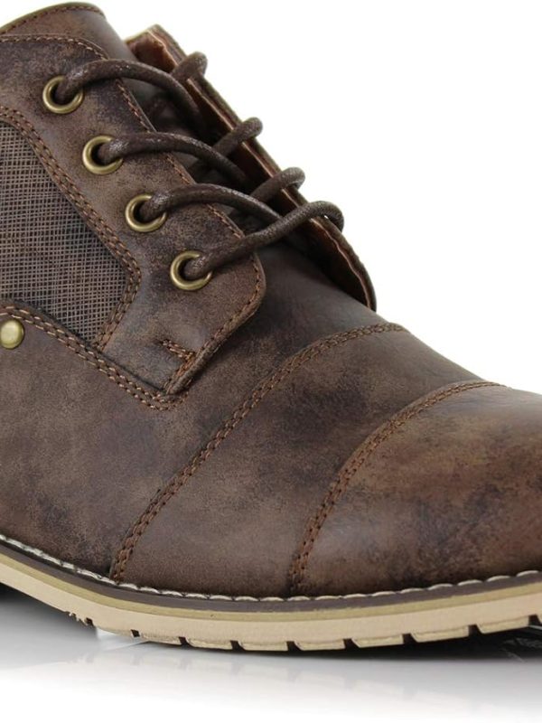 Men's Ankle Boots | Lace-Up Cap Toe Style Dress Boot | Casual Fashion for Work