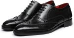 Wingtip Brogue Oxford Handcrafted Men's Genuine Leather Lace up Dress Shoes