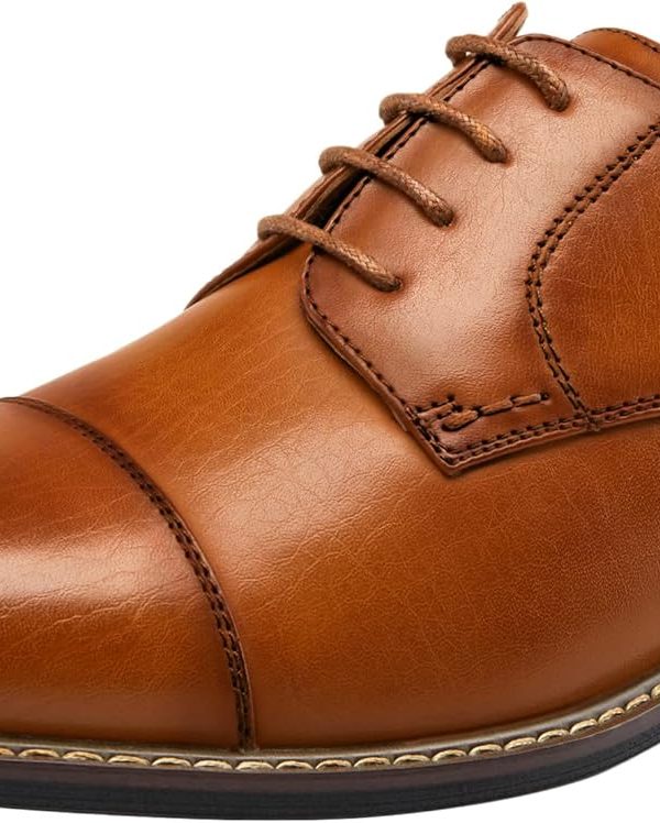 Men's Dress Cap Toe Shoes Wingtip Brogue Oxfords for Men Business Formal Derby Shoes