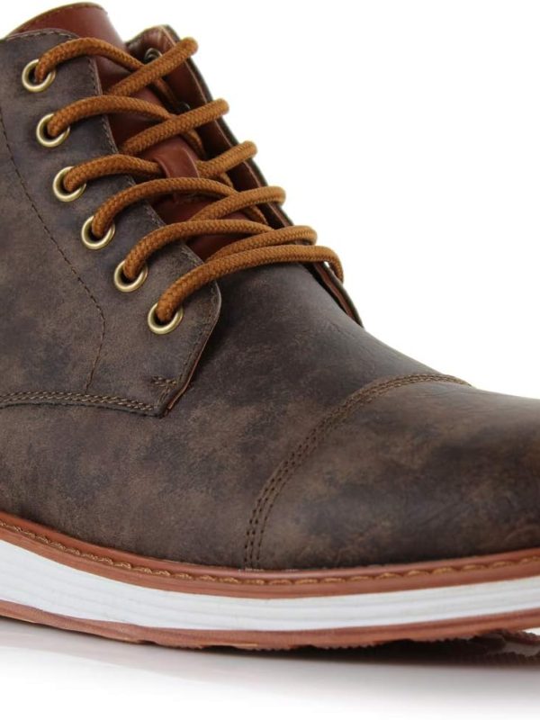 Men's Sneaker Boot | Casual Cap Toe Ankle Boot Hybrid with Lightweight Sole |