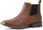 Cowboy Boots For Men Square Toe Ankle Boots Western Chelsea Boot Casual Dress Slip On Men Shoes