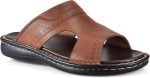 Men's Leather Slides Open Toe Outdoor Slippers Comfort Arch Support Retro Casual Flip Flops Summer Fisherman Slip On Sandals for Men - Image 2